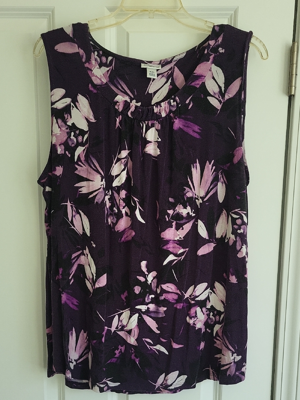 Croft & Barrow Scoop Gathered Collar Floral Blouse